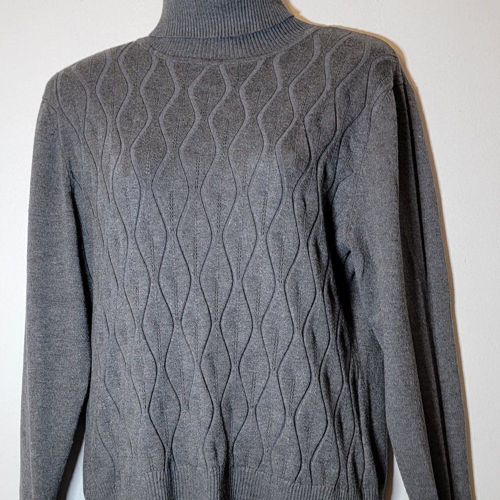 Estrna Jane Womens Grey Turtleneck Sweater Size XL